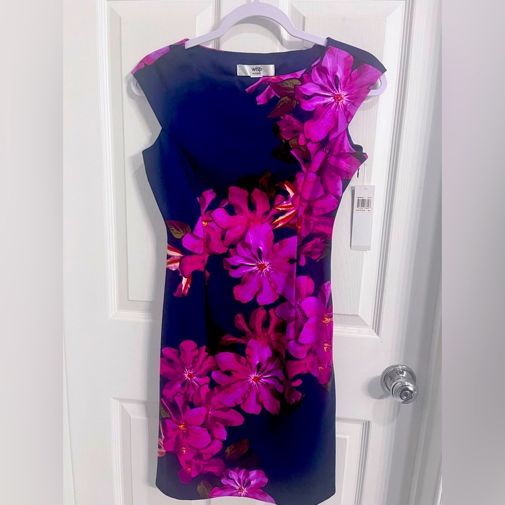 Beautiful blue and purple flower dress.